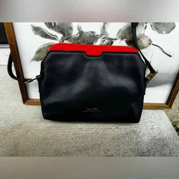 India Hicks Black Bag with Orange  Insert - Picture 6 of 16